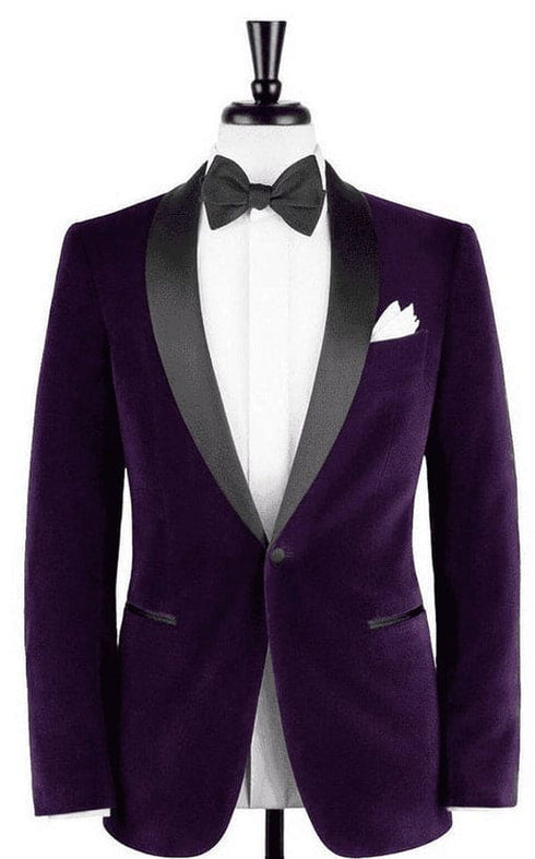 Mens Purple Velvet Blazer