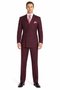 Men's Red Bold Chalk Stripe ~ Pinstripe White Pinstripe Pleated Pants Gangster Suit