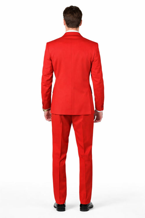 Classic Red Shawl Lapel Tuxedo for Men | 1-Button 4-Piece Suit