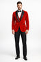 Mens Designer Velvet Tuxedo Jacket in Red