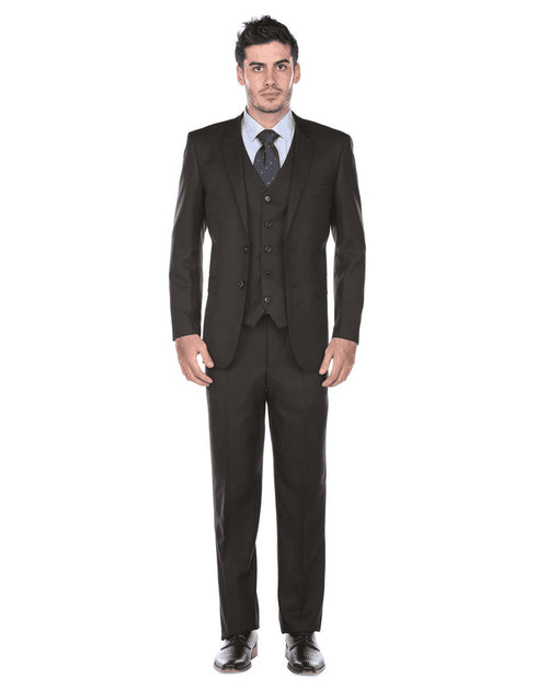 Mens Regular Fit Vested Funeral Suit Black - AlbertoNardoniStore