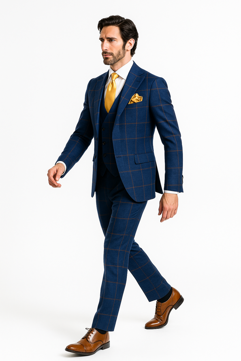Rossi Man Max RM1840 Slim Fit 3-Piece Formal Suit for Men