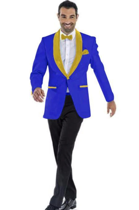 Mens Royal Blue And Gold Suit - AlbertoNardoniStore