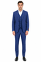 Men’s Royal Blue Pinstripe Three Piece Suit – Classic Formal 3PC Business and Wedding Suit Indigo Teal Saphire Pinstripe
