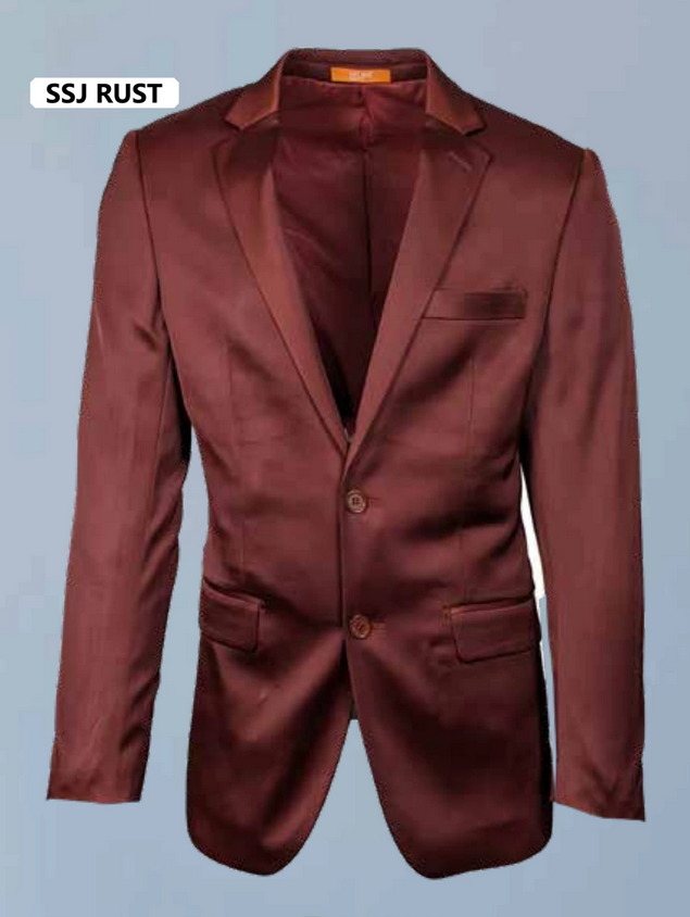 Mens Rust Light Brown Shiny Western Blazer – Cowboy Style Formal Sport Coat Jacket in Copper Color Slim Fitted