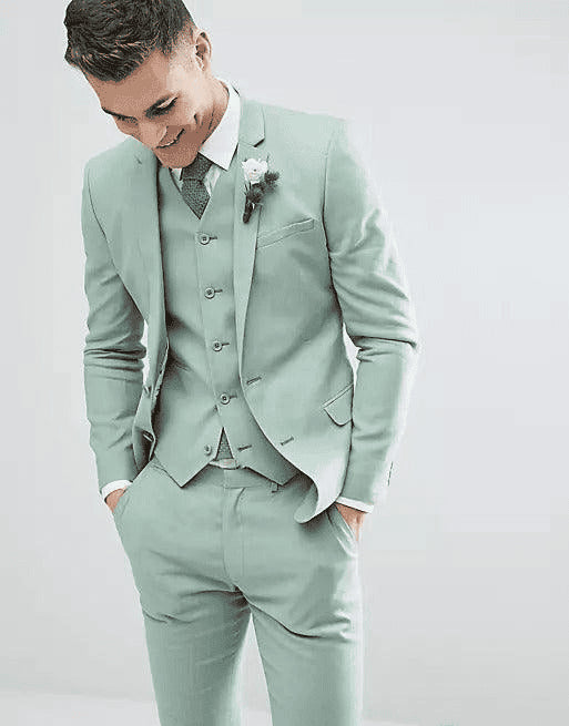 Mens Sage Green Suit - AlbertoNardoniStore