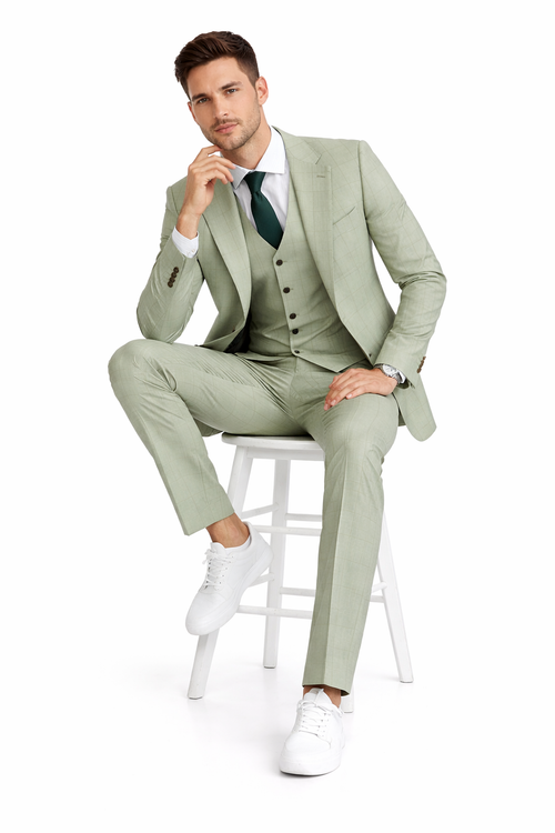 Mens Sage Green Suit