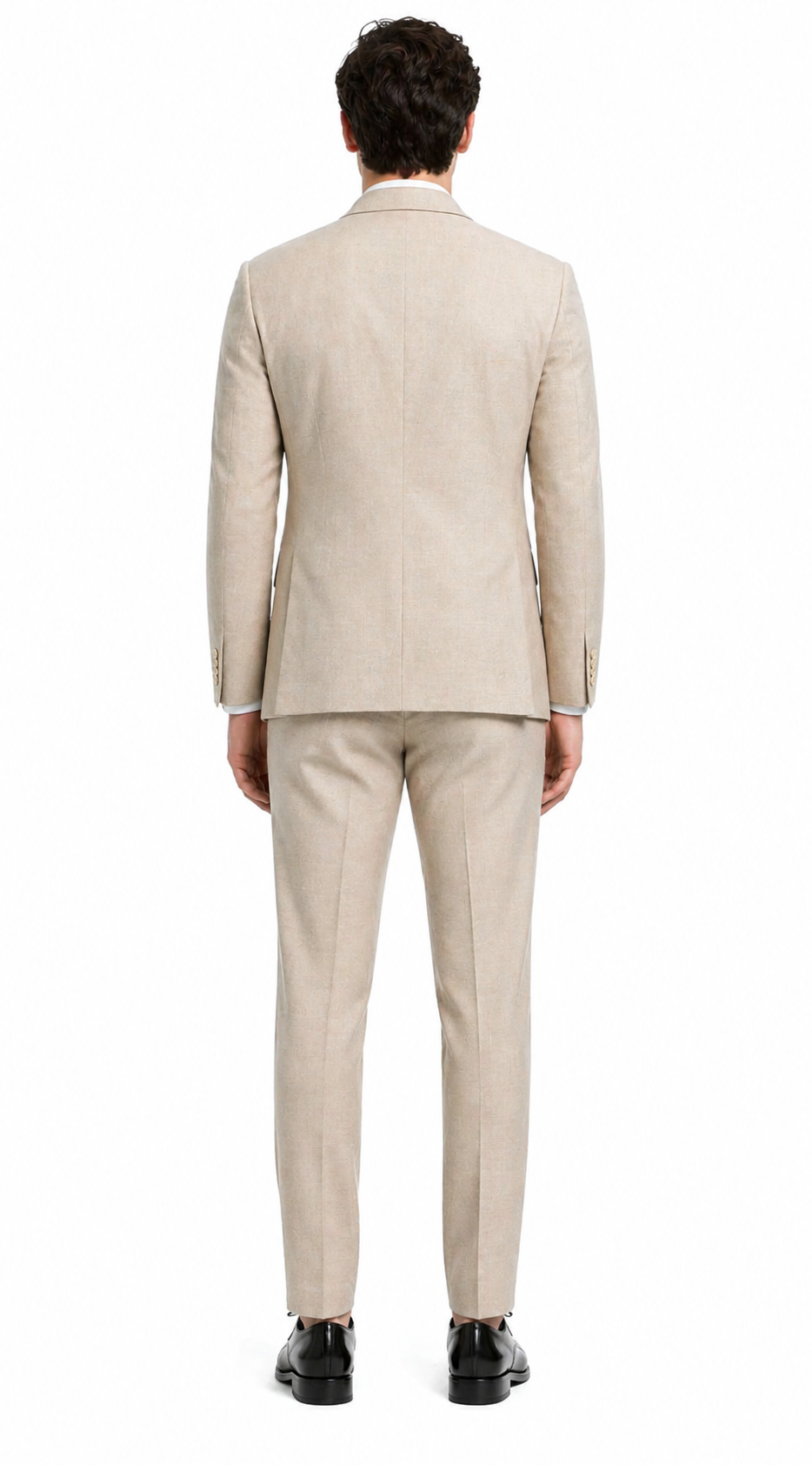 Mens Sand Beige 3 Piece Suit – Double breasted Vest Formal Suit Set  and Dress Pants in Champaign Natural Summer Color
