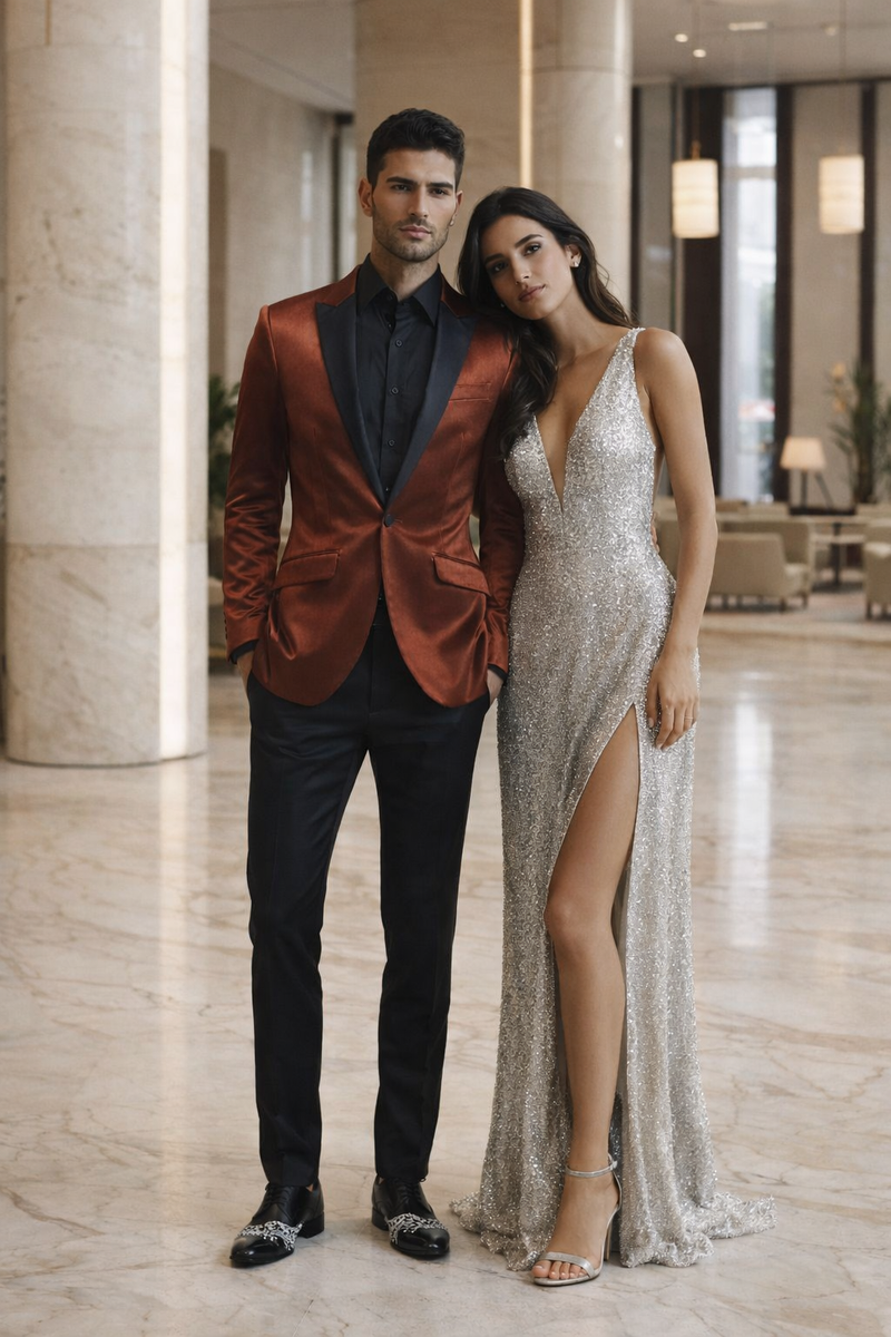 Mens Satin Dinner Jacket - Mens Evening jackets  - Tuxedo Dinner Jacket