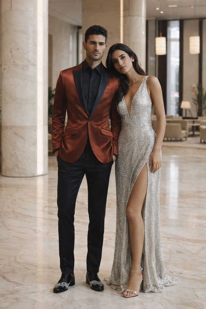 Mens Satin Dinner Jacket - Mens Evening jackets  - Tuxedo Dinner Jacket