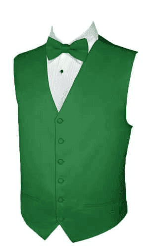 Mens Satin Emerald Green Vest- Holiday- Christmas - AlbertoNardoniStore