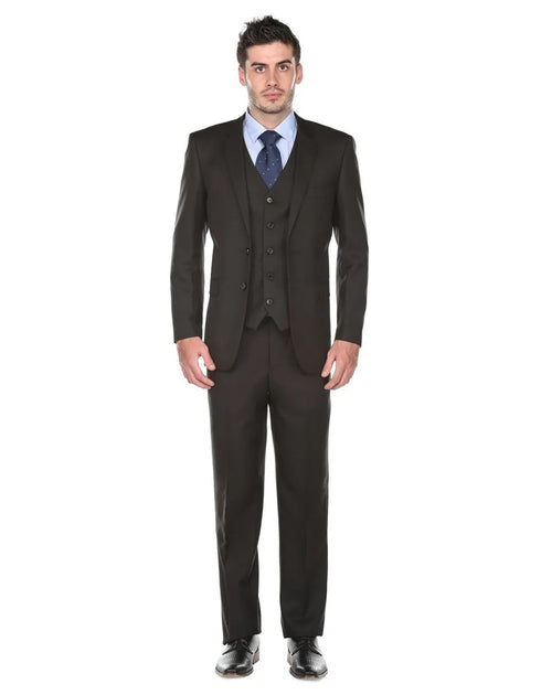 Mens Savvy Slim Vested Suit Black - AlbertoNardoniStore