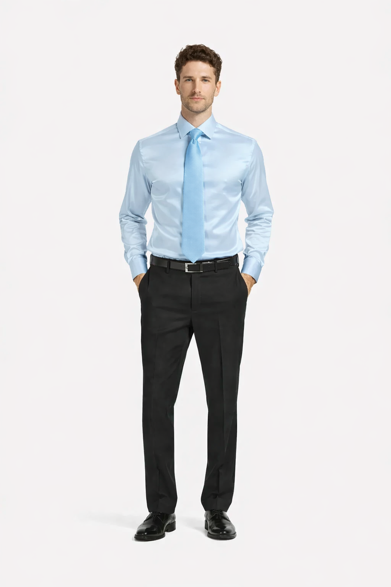 Mens Shiny Satin Dress Shirt