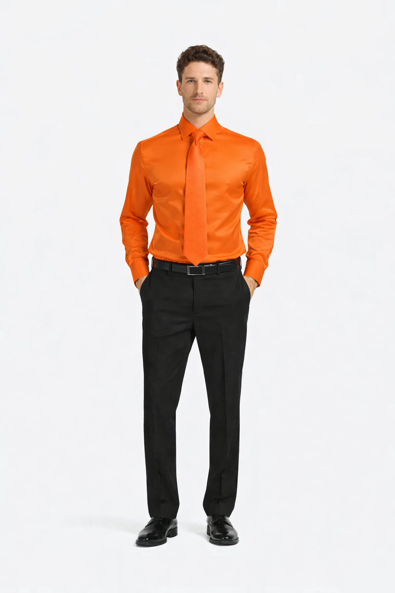 Mens Shiny Satin Dress Shirt