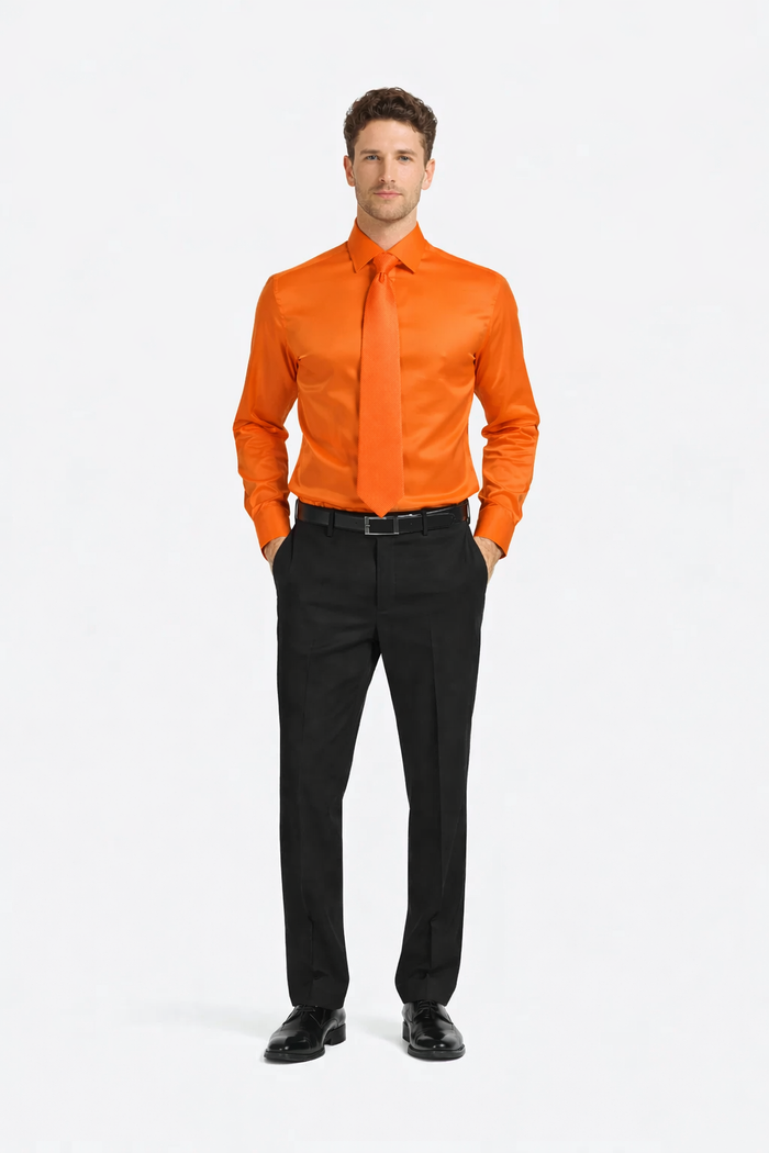 Mens Shiny Satin Dress Shirt