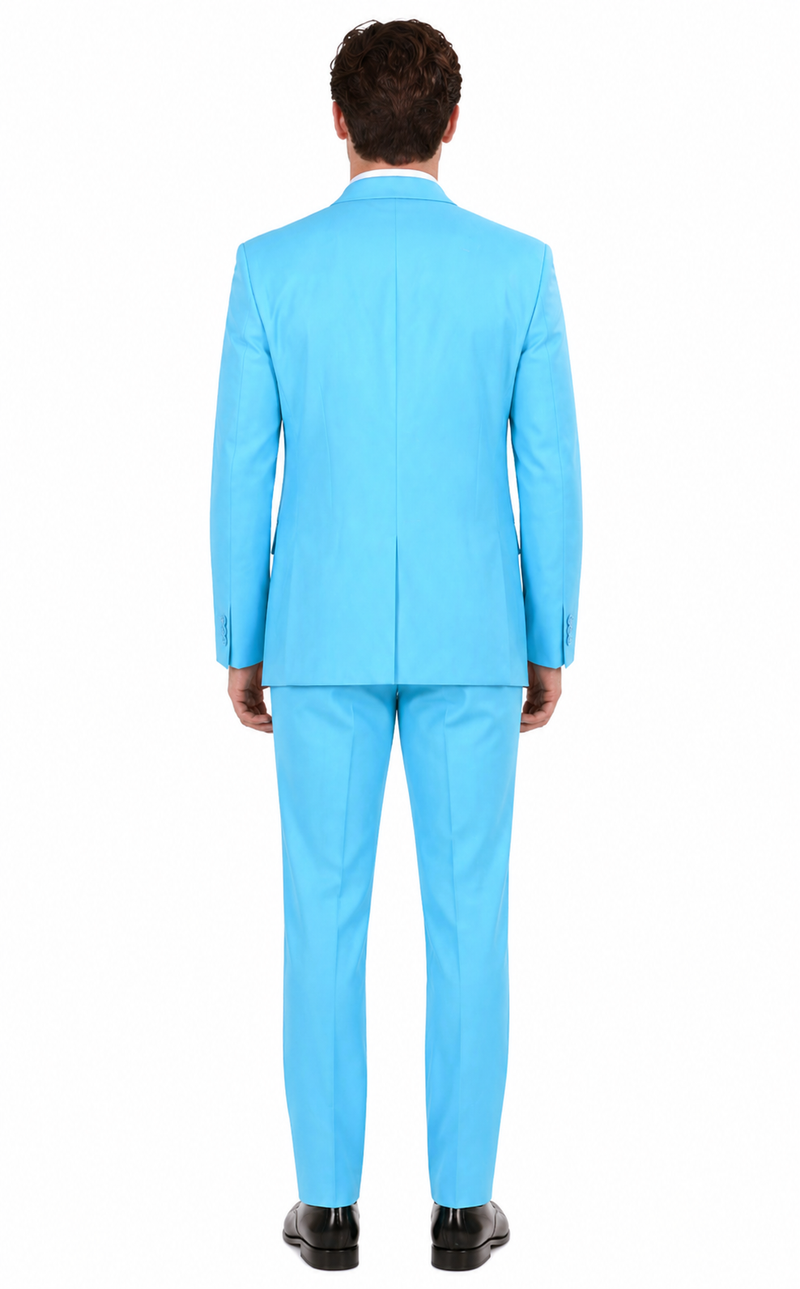Men's Sky Baby Blue Turquoise 2 Piece affordable suit - RET208-19