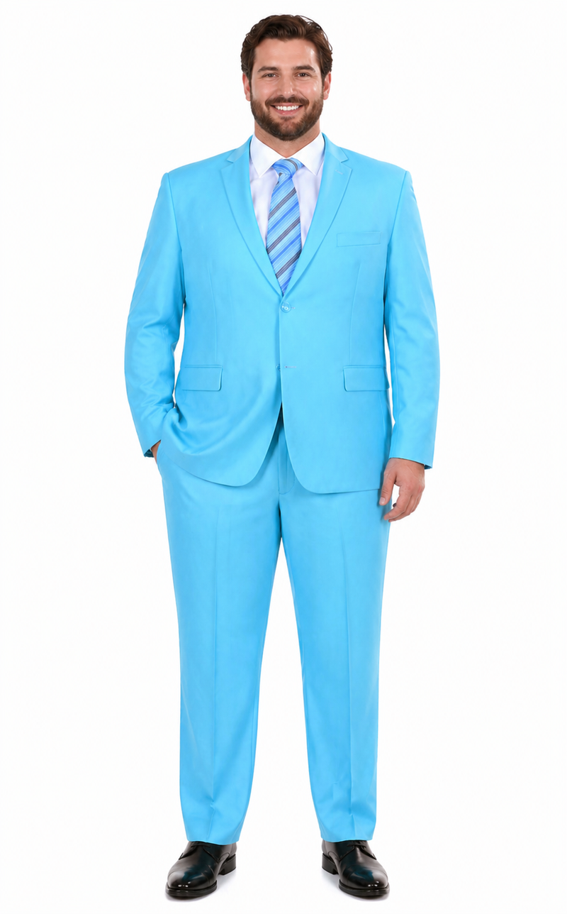 Men's Sky Baby Blue Turquoise 2 Piece affordable suit - RET208-19
