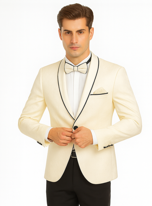 Men's Slim Fit Double Breasted Smoking Prom & Wedding Tuxedo Jacket