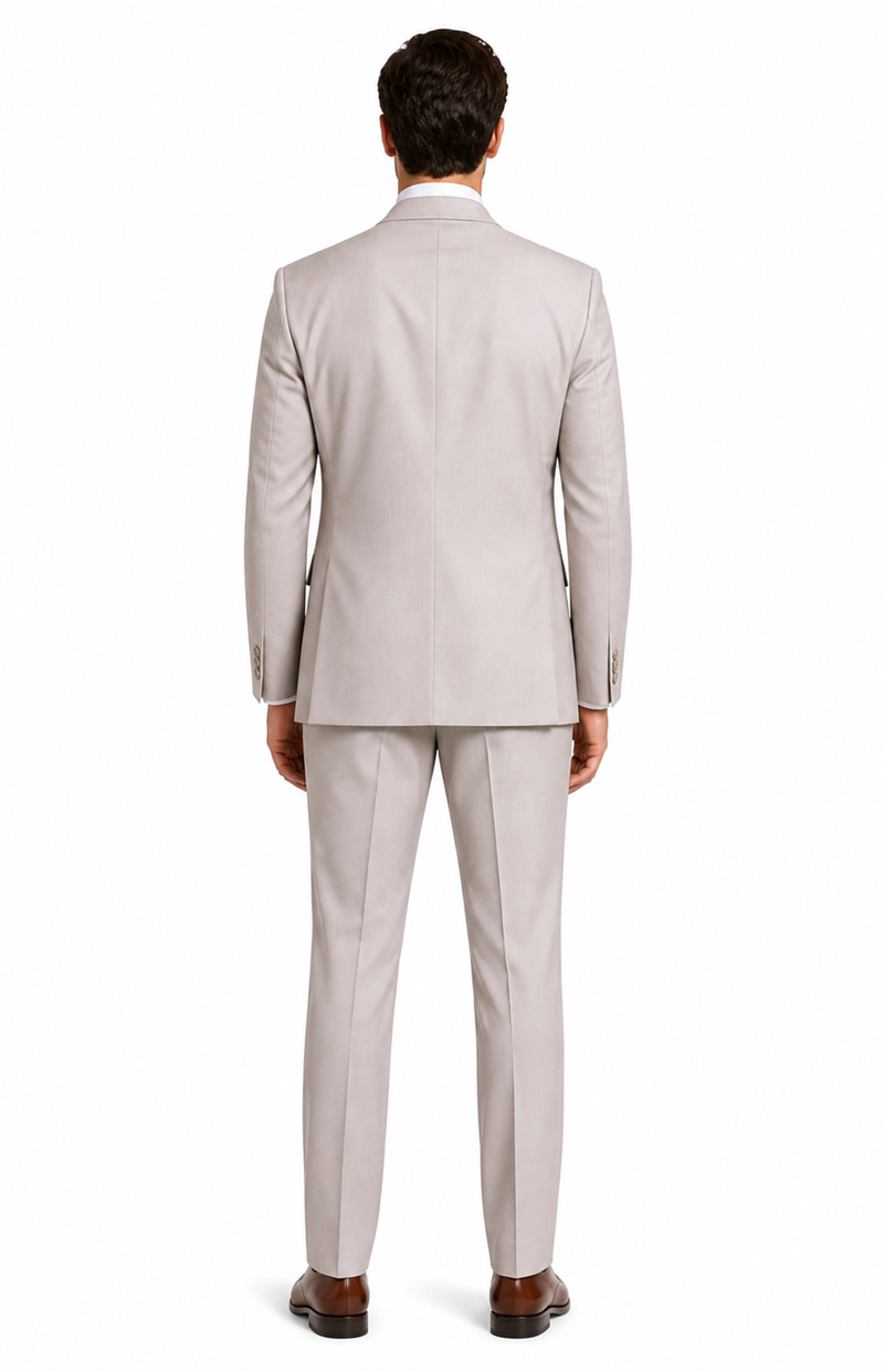 Men's Solid Sand Athletic Cut Classic Suits