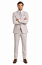 Men's Solid Sand Athletic Cut Classic Suits