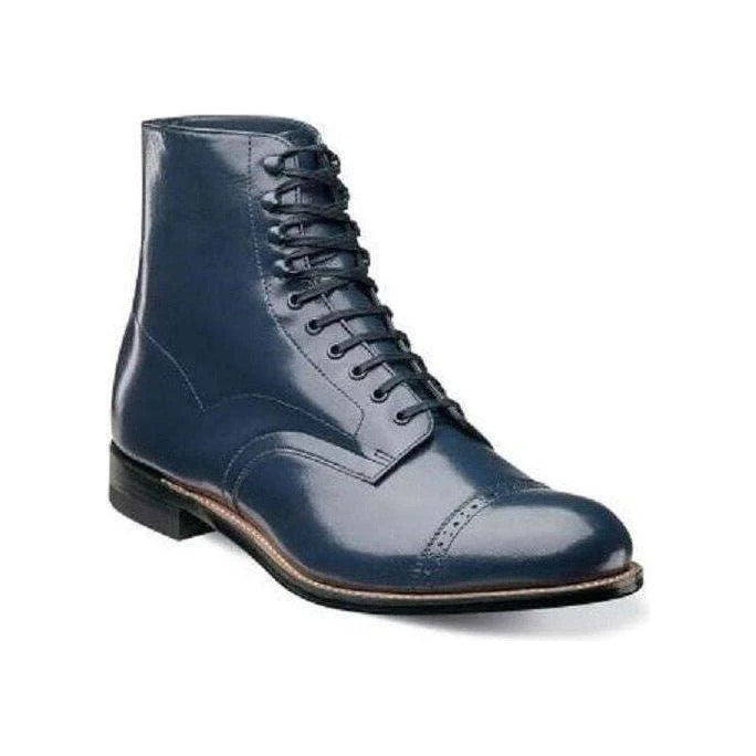 Mens Stacy Adams Madison High Top Boot Biscuit 00015 410 Navy Blue
