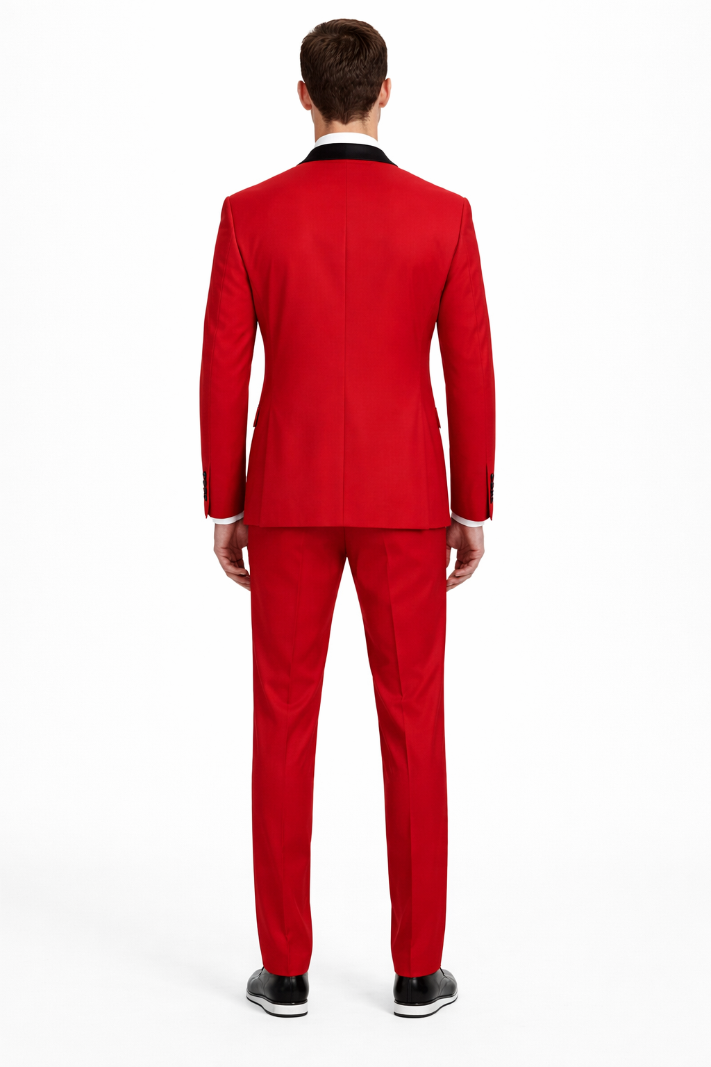 Mens Stacy Adams Suit - Stacy Adams Suit Men's Designer Red Tuxedo with Vested One Button Shawl Lapel