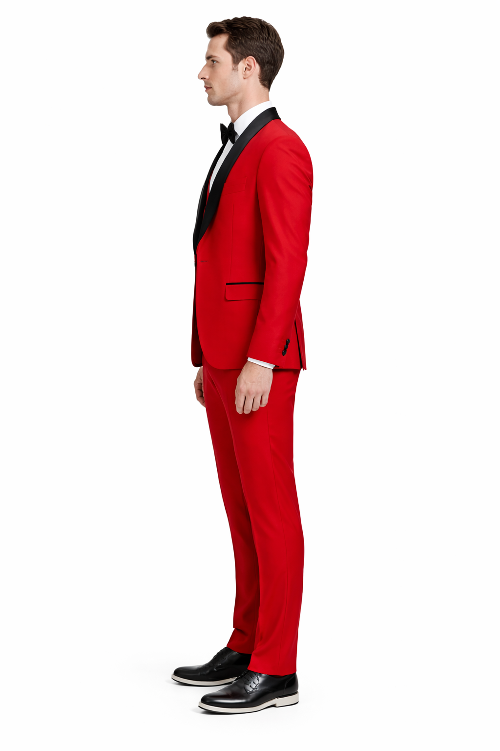 Mens Stacy Adams Suit - Stacy Adams Suit Men's Designer Red Tuxedo with Vested One Button Shawl Lapel