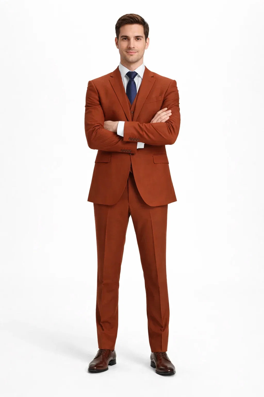 Mens Stacy Adams Suit - Stacy Adams Suit Men's Designer Suit - Two Button Vested in Brown