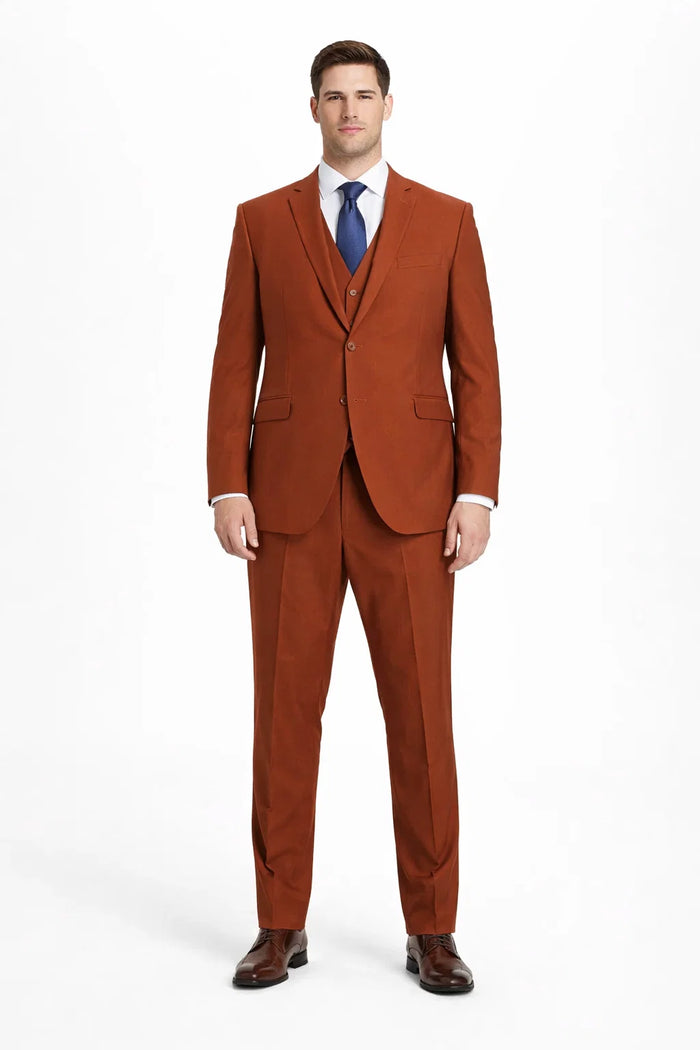 Mens Stacy Adams Suit - Stacy Adams Suit Men's Designer Suit - Two Button Vested in Brown