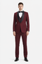 Mens Stacy Adams Suit - Stacy Adams Suit Men's Designer Tuxedo - Vested One Button Shawl Lapel in Burgundy