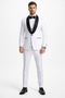 Mens Stacy Adams Suit - Stacy Adams Suit Men's Designer Tuxedo - Vested One Button Shawl Lapel in White