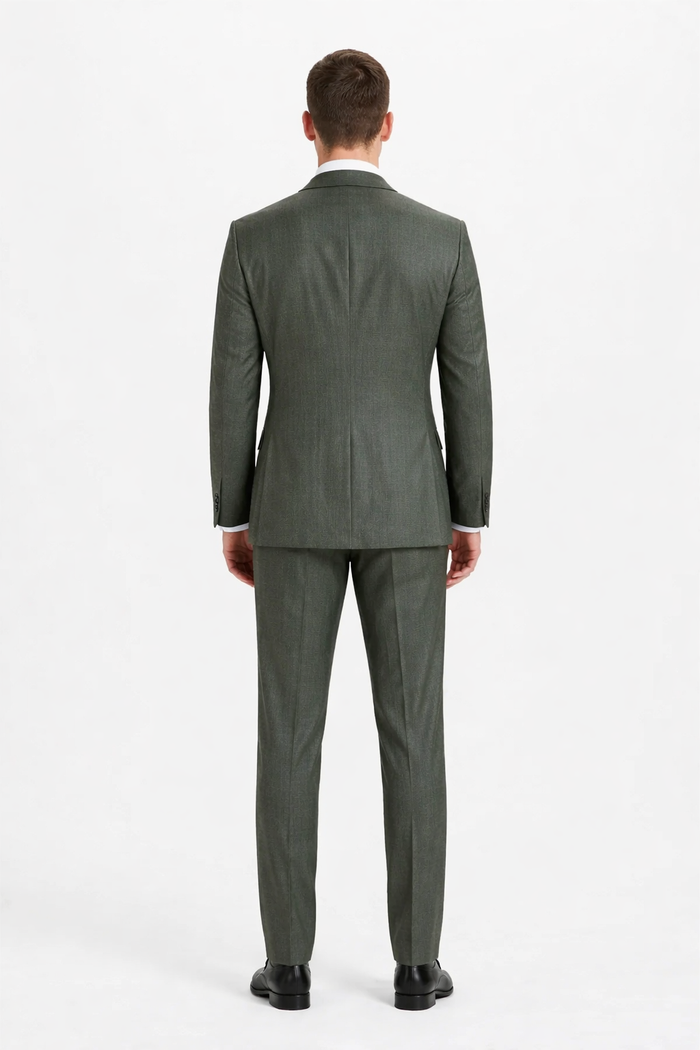 Mens Stacy Adams Suit - Stacy Adams Suit Men's Sharkskin Suit - Olive Green, Two Button Vested Design