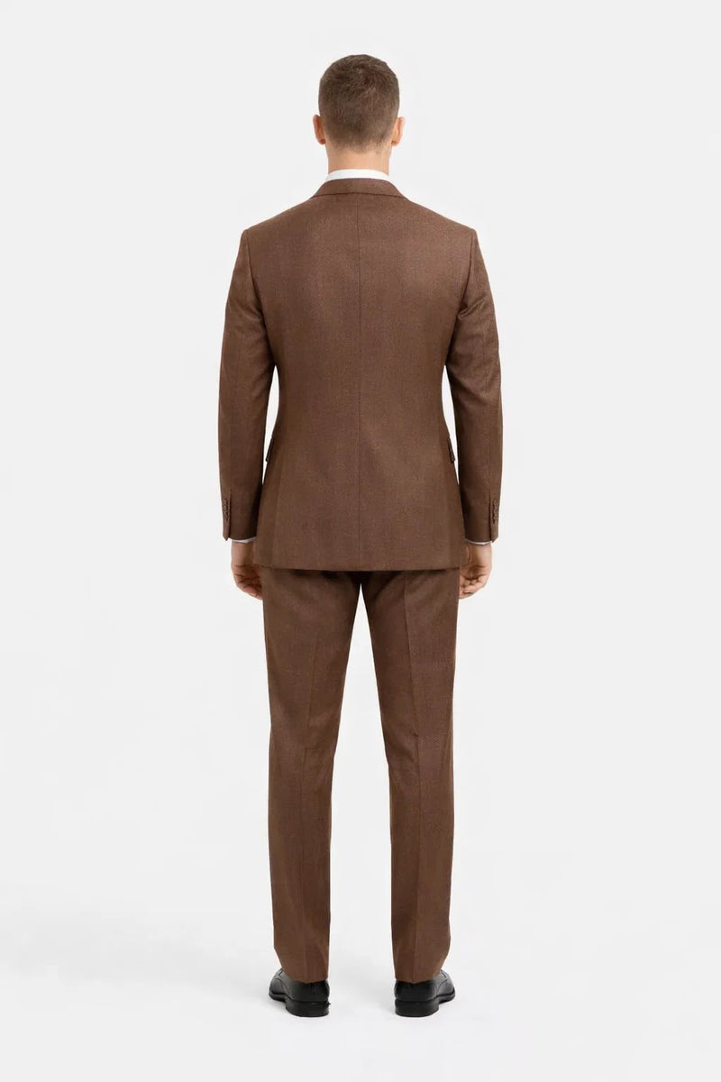 Mens Stacy Adams Suit - Stacy Adams Suit Men's Sharkskin Suit - Two Button Vested in Cognac