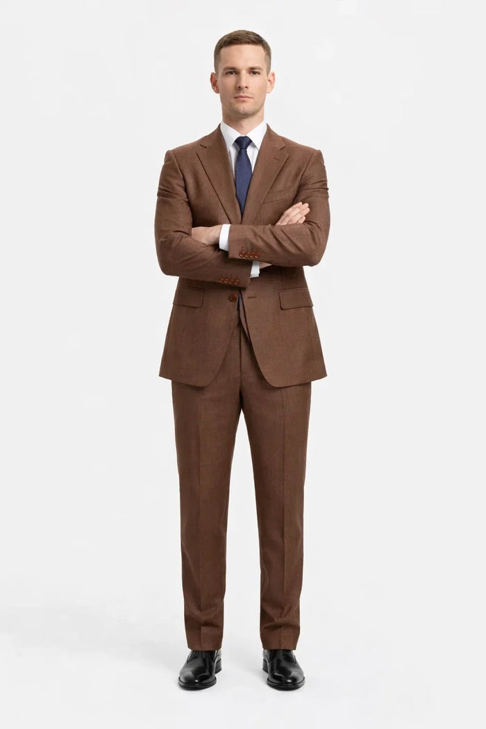 Mens Stacy Adams Suit - Stacy Adams Suit Men's Sharkskin Suit - Two Button Vested in Cognac