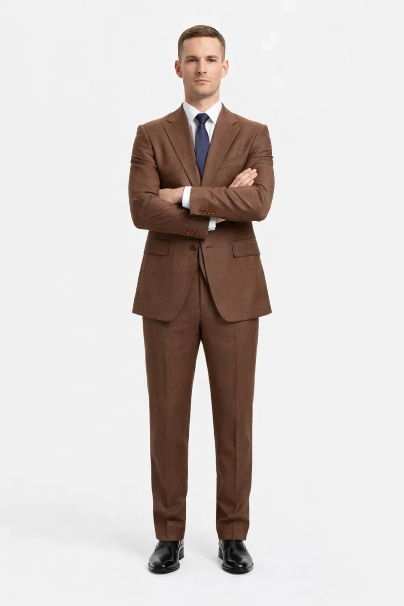 Mens Stacy Adams Suit - Stacy Adams Suit Men's Sharkskin Suit - Two Button Vested in Cognac