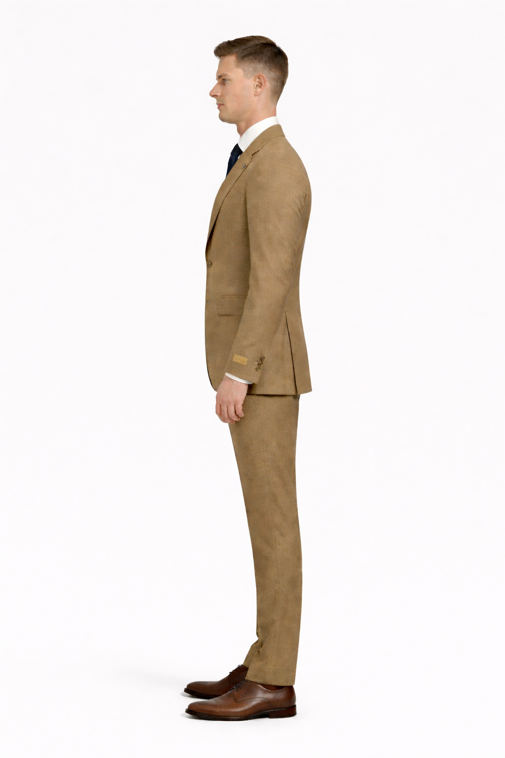 Mens Stacy Adams Suit - Stacy Adams Suit Men's Sharkskin Suit - Two Button Vested in Light Mustard