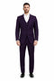 Mens Stacy Adams Suits - Designer Suit - 3 Piece Suit - Vested Suit - Flat Front Pant- Modern Fit Suits Eggplant Suit