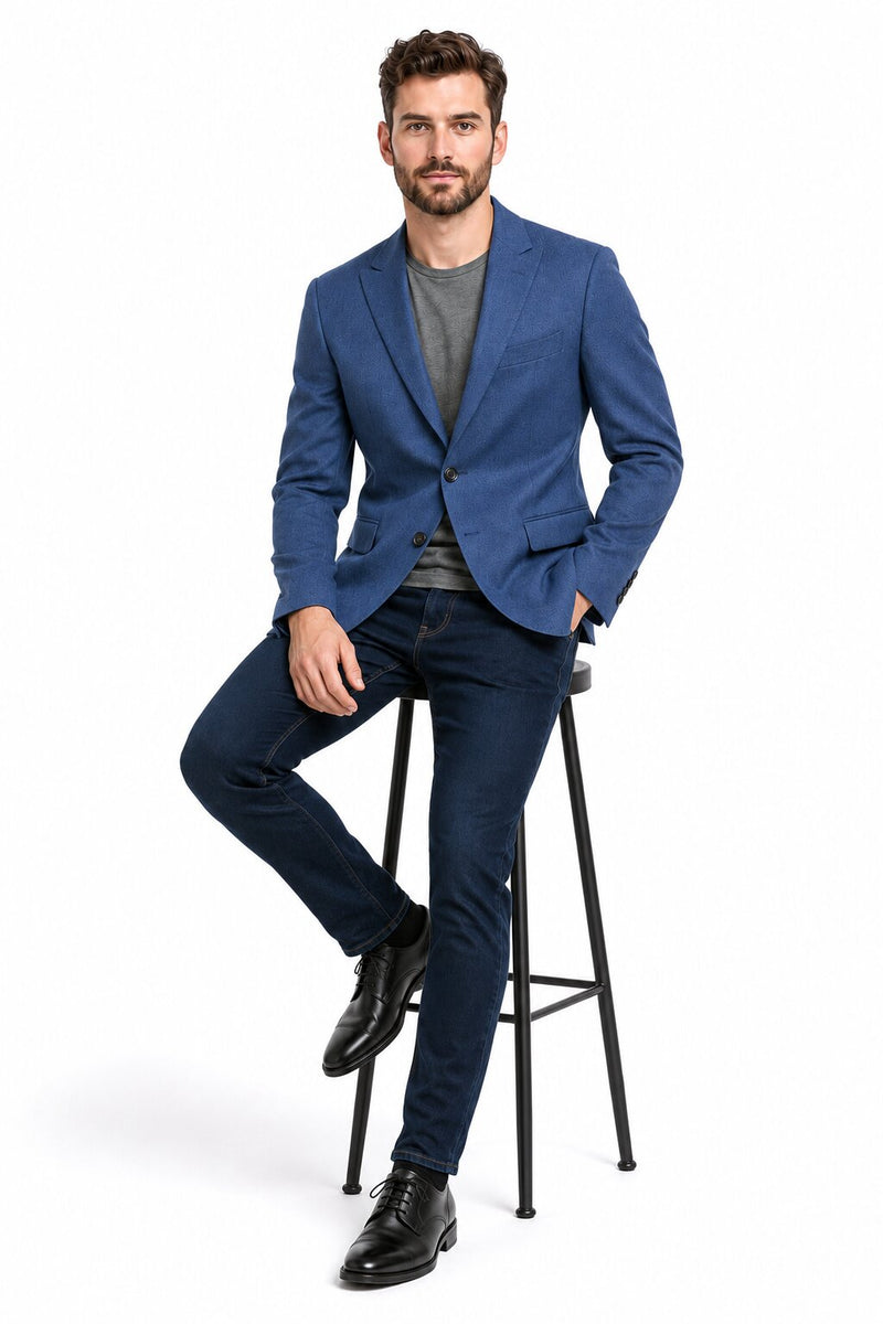 Zacchi Terri 73911 Mens Cobalt Blue Blazer – Slim Fit Stylish Formal and Party Wear Jacket