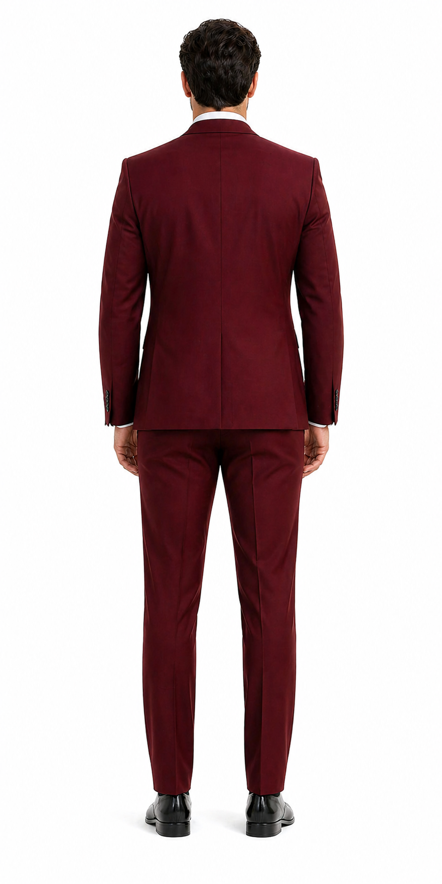 Men's Suit Ticket Pocket 3 Pocket Mehroon Suit With Double Breasted Vest 100% Wool