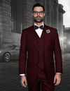 Mens Suits Regular Fit - Wool Suit - Pleated burgungy Suit $199 - AlbertoNardoniStore