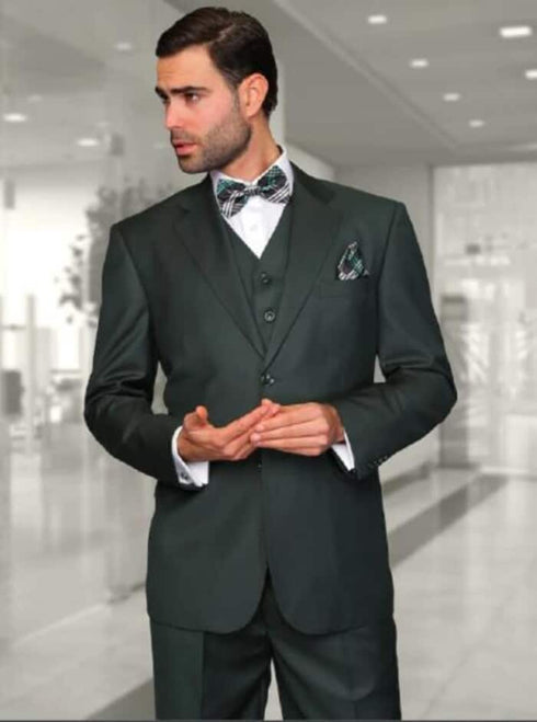 Mens Green Wool Suit - Any Brand Style Size