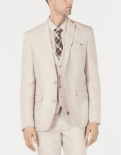 Mens Tan Linen Suit - AlbertoNardoniStore