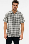 Mens Textured Plaid Walking Suit in black/white by Dreams by Zacchi – 2 Piece Leisure Outfit with matching  shirt and pant --$99