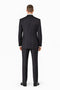 Mens Three Button Suits -  Navy Blue Pinstripe Three-Piece Suit - Classic Business and Formal Wear with Tailored Fit