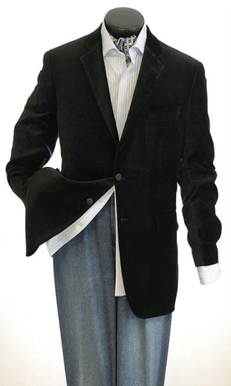 Wholesale Mens Jackets - Wholesale Blazer -Black  Velvet  Blazer