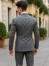 Mens Urban Suits - 100% Wool Suit - Single Button Double Breasted Vest Pleated Pants