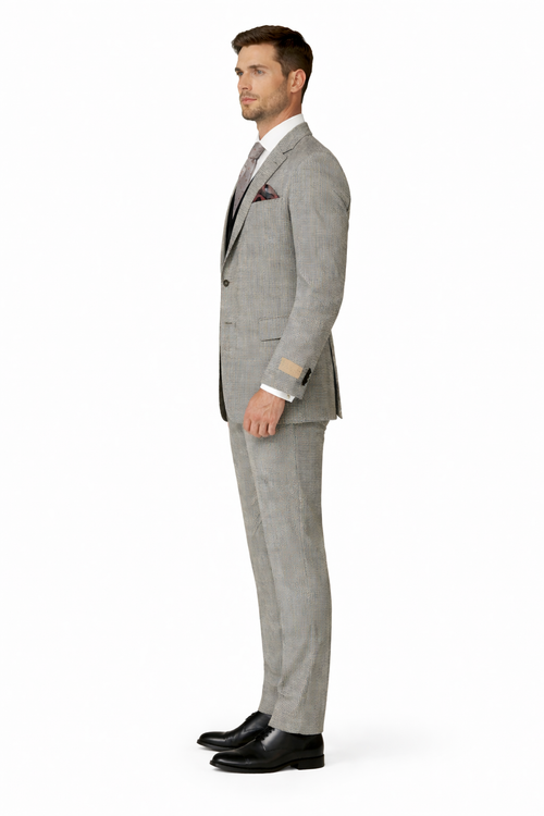 Mens Urban Suits - 100% Wool Suit - Single Button Double Breasted Vest Pleated Pants