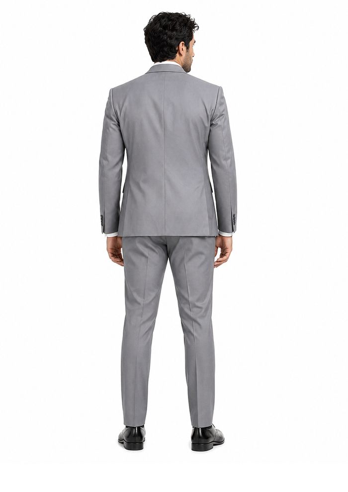 Mens Urban Suits - 100% Wool Suit - Single Button Double Breasted Vest Pleated Pants