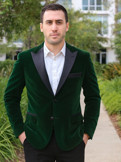 Mens Velvet Blazer - Velvet Jacket Big and Tall Mens Tuxedos Velvet Jacket - Big and Tall Dinner Jacket Bowtie Included - For Big Guys
