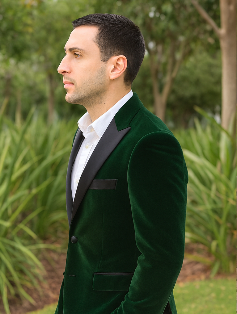 Mens Velvet Blazer - Velvet Jacket Big and Tall Mens Tuxedos Velvet Jacket - Big and Tall Dinner Jacket Bowtie Included - For Big Guys